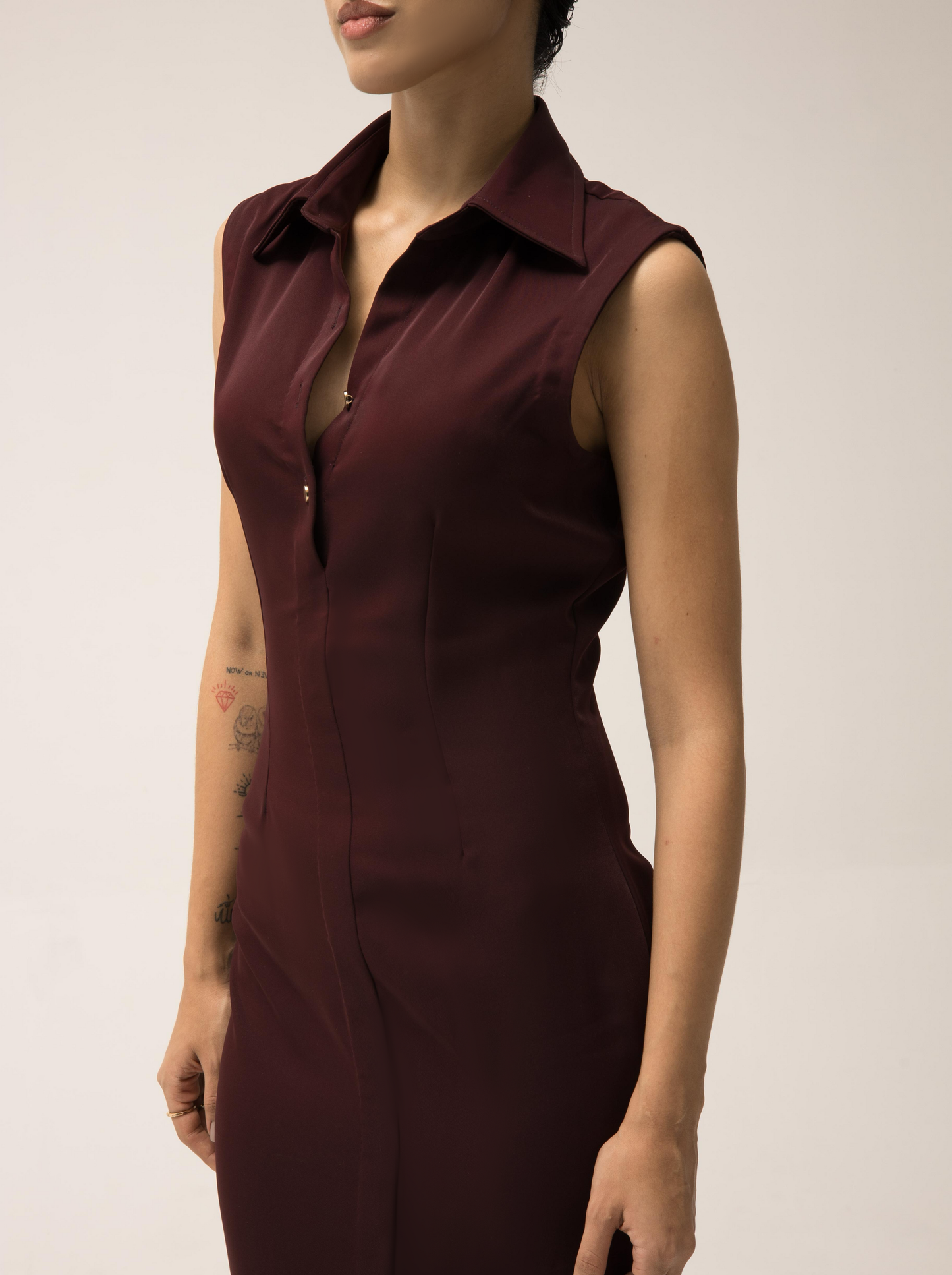 Bodycon plum shirt dress