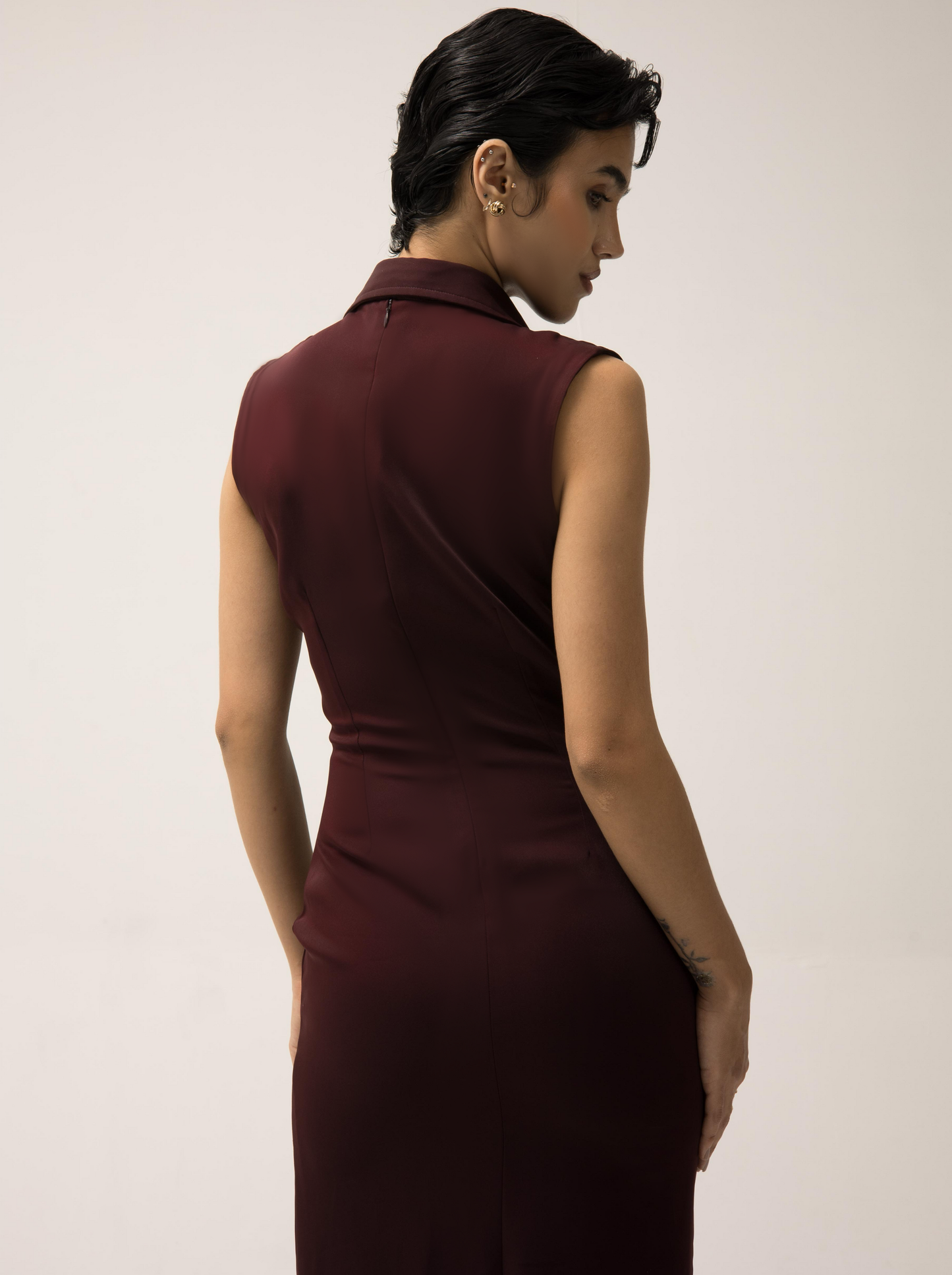 Bodycon plum shirt dress